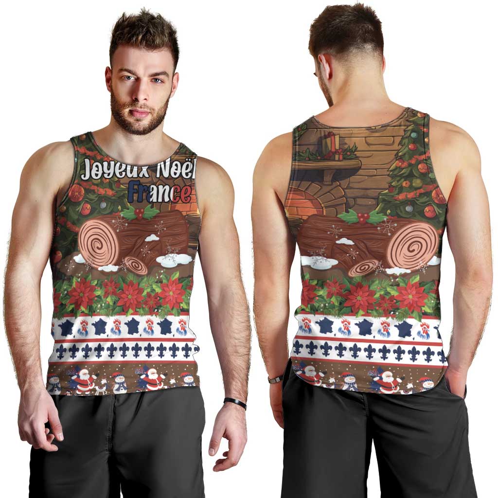 France Christmas Men Tank Top Buche De Noel - Wonder Print Shop