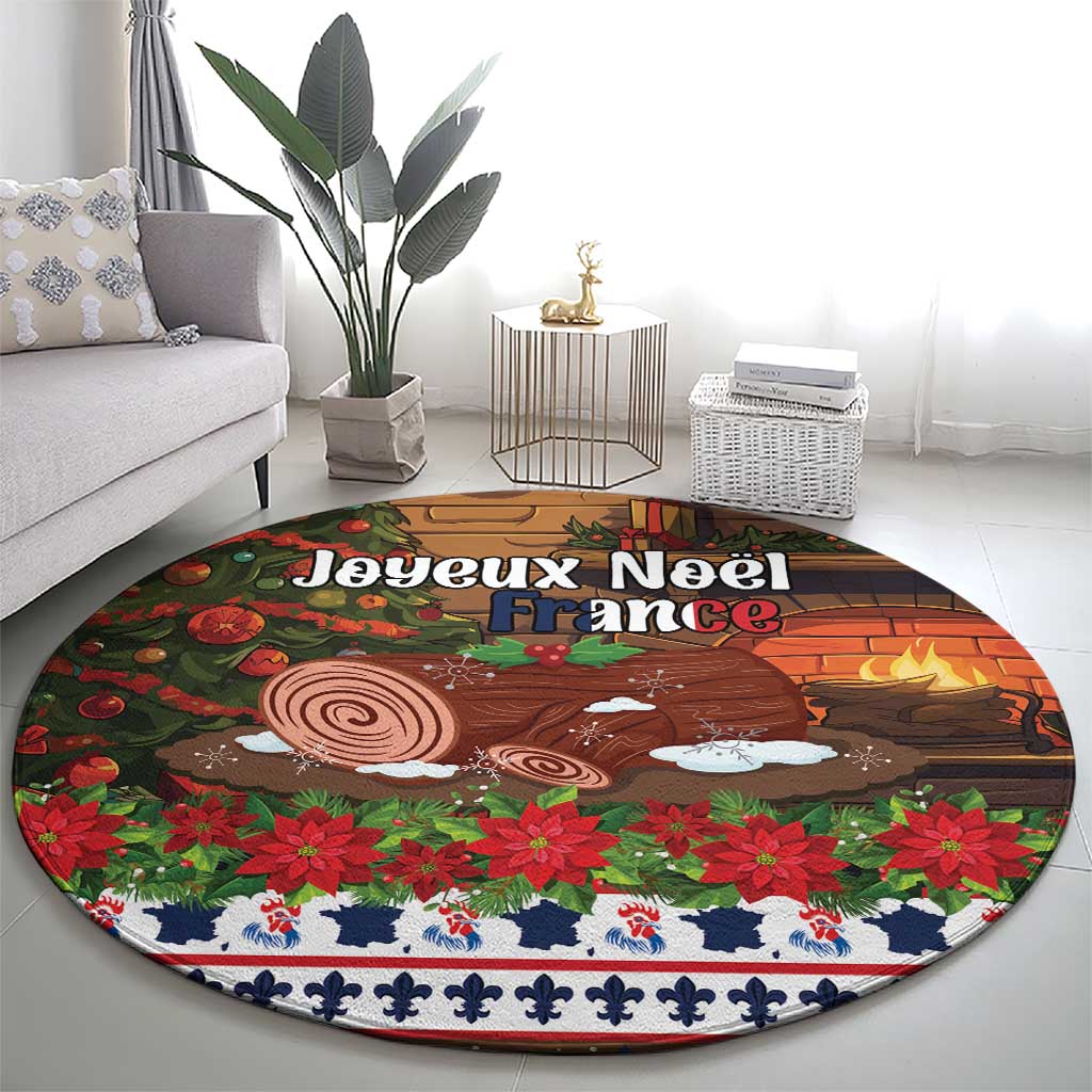 France Christmas Round Carpet Buche De Noel - Wonder Print Shop