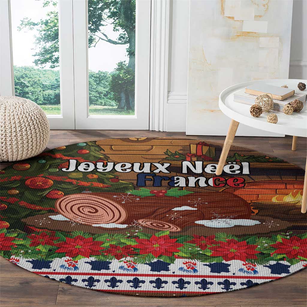 France Christmas Round Carpet Buche De Noel - Wonder Print Shop