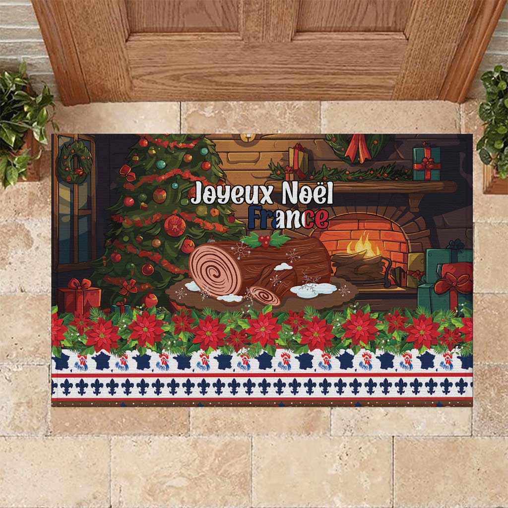 France Christmas Rubber Doormat Buche De Noel - Wonder Print Shop