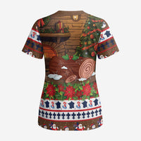 France Christmas Scrub Top Buche De Noel - Wonder Print Shop