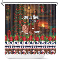France Christmas Shower Curtain Buche De Noel - Wonder Print Shop