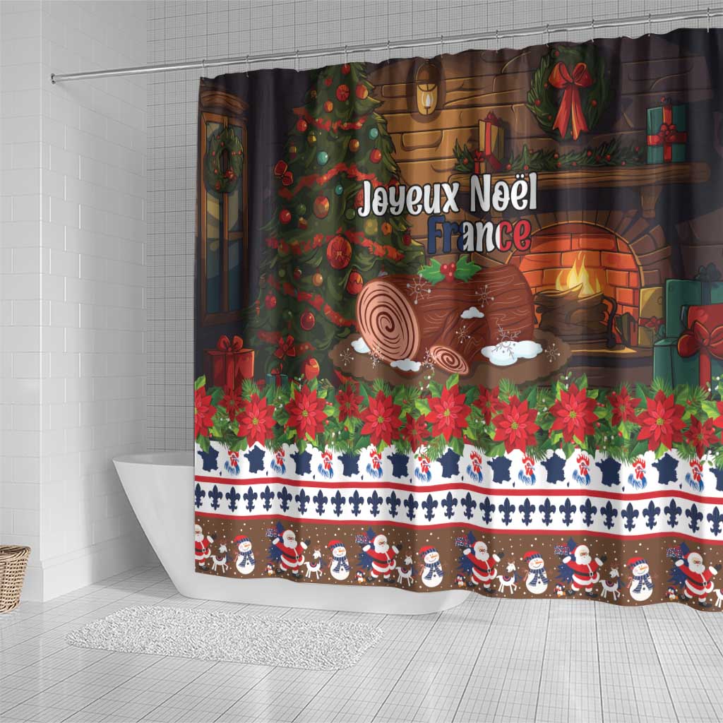 France Christmas Shower Curtain Buche De Noel - Wonder Print Shop