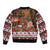 France Christmas Sleeve Zip Bomber Jacket Buche De Noel - Wonder Print Shop