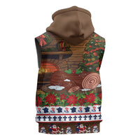 France Christmas Sleeveless Hoodie Buche De Noel - Wonder Print Shop