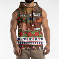France Christmas Sleeveless Hoodie Buche De Noel - Wonder Print Shop