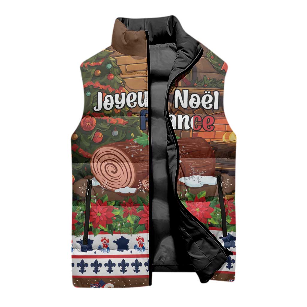 France Christmas Sleeveless Puffer Jacket Buche De Noel - Wonder Print Shop