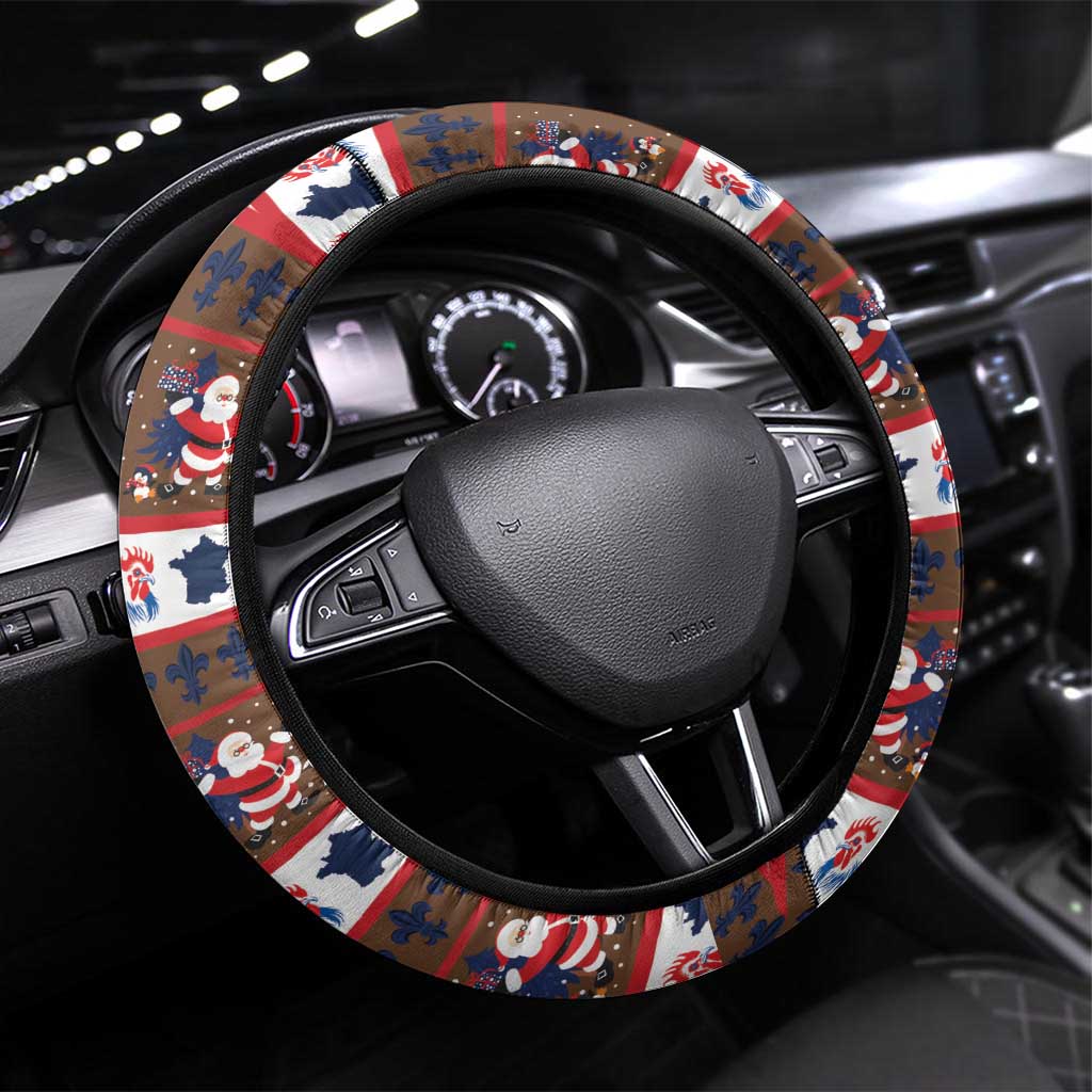 France Christmas Steering Wheel Cover Buche De Noel - Wonder Print Shop