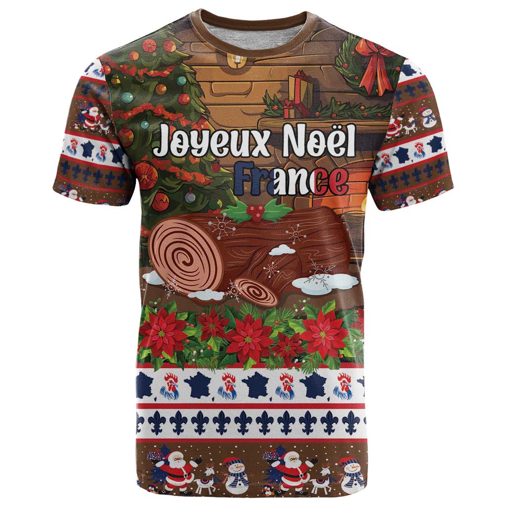 France Christmas T Shirt Buche De Noel - Wonder Print Shop