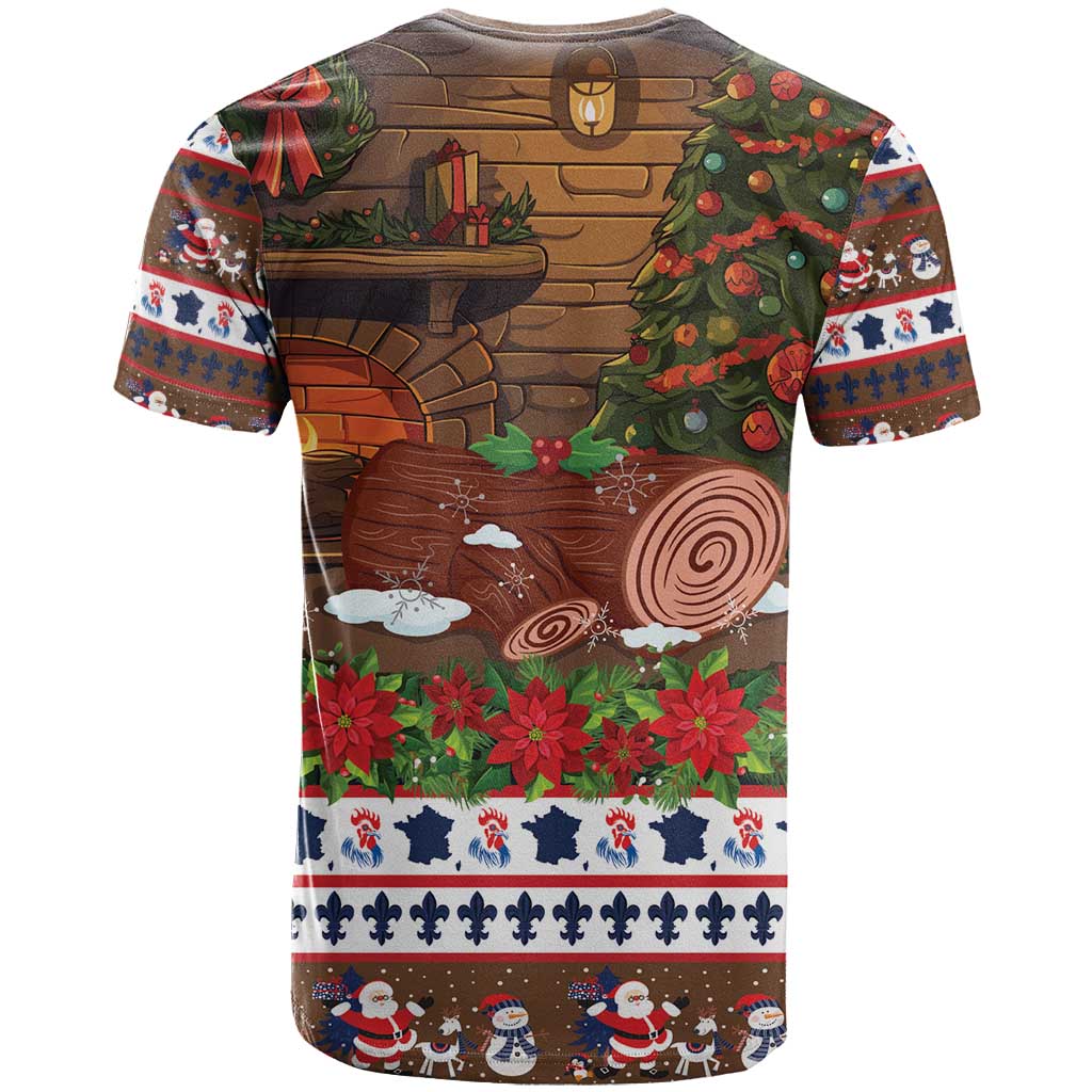 France Christmas T Shirt Buche De Noel - Wonder Print Shop
