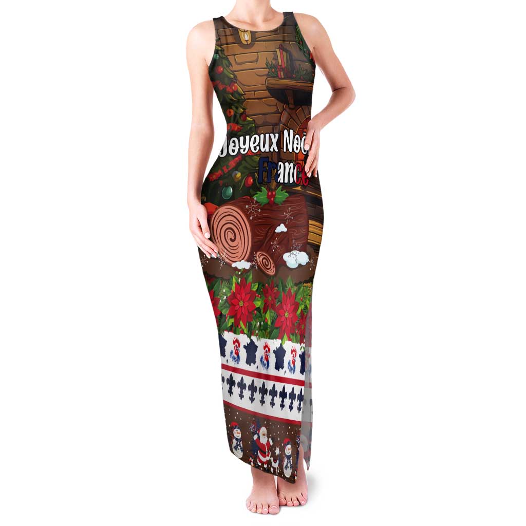 France Christmas Tank Maxi Dress Buche De Noel - Wonder Print Shop