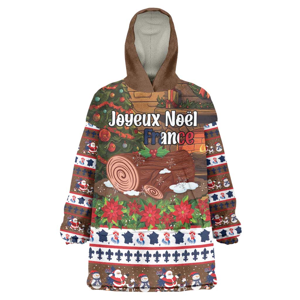 France Christmas Wearable Blanket Hoodie Buche De Noel - Wonder Print Shop