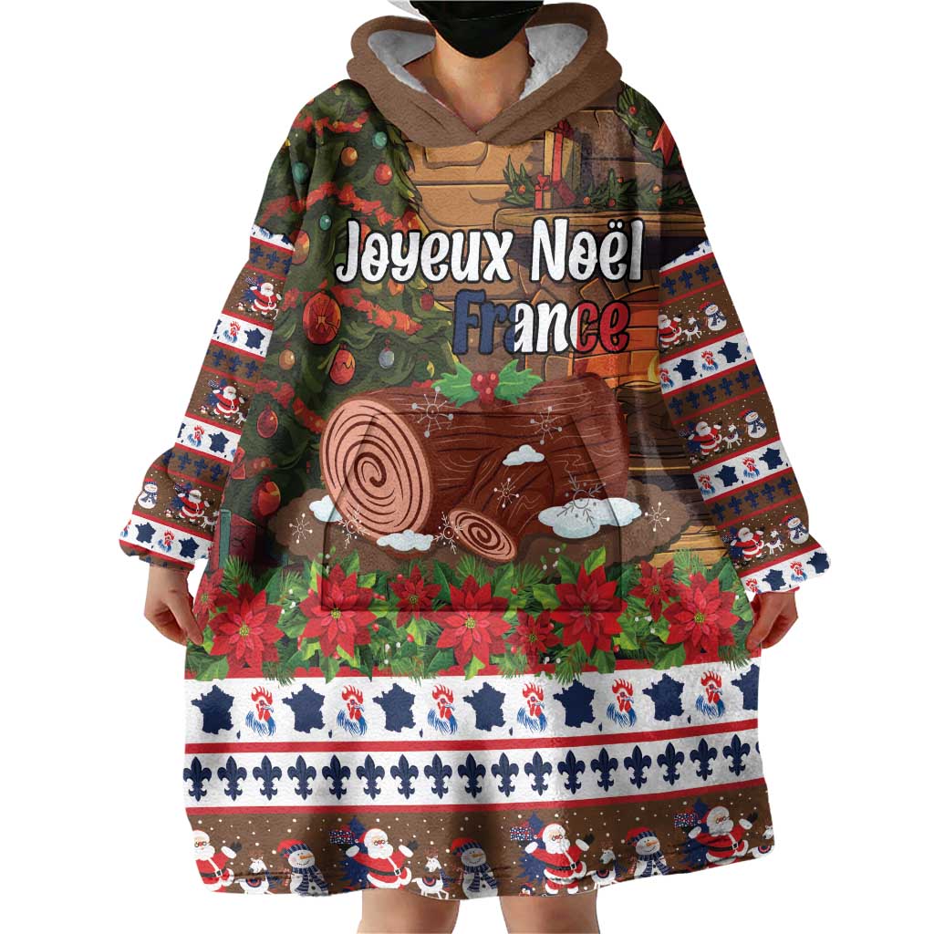 France Christmas Wearable Blanket Hoodie Buche De Noel - Wonder Print Shop