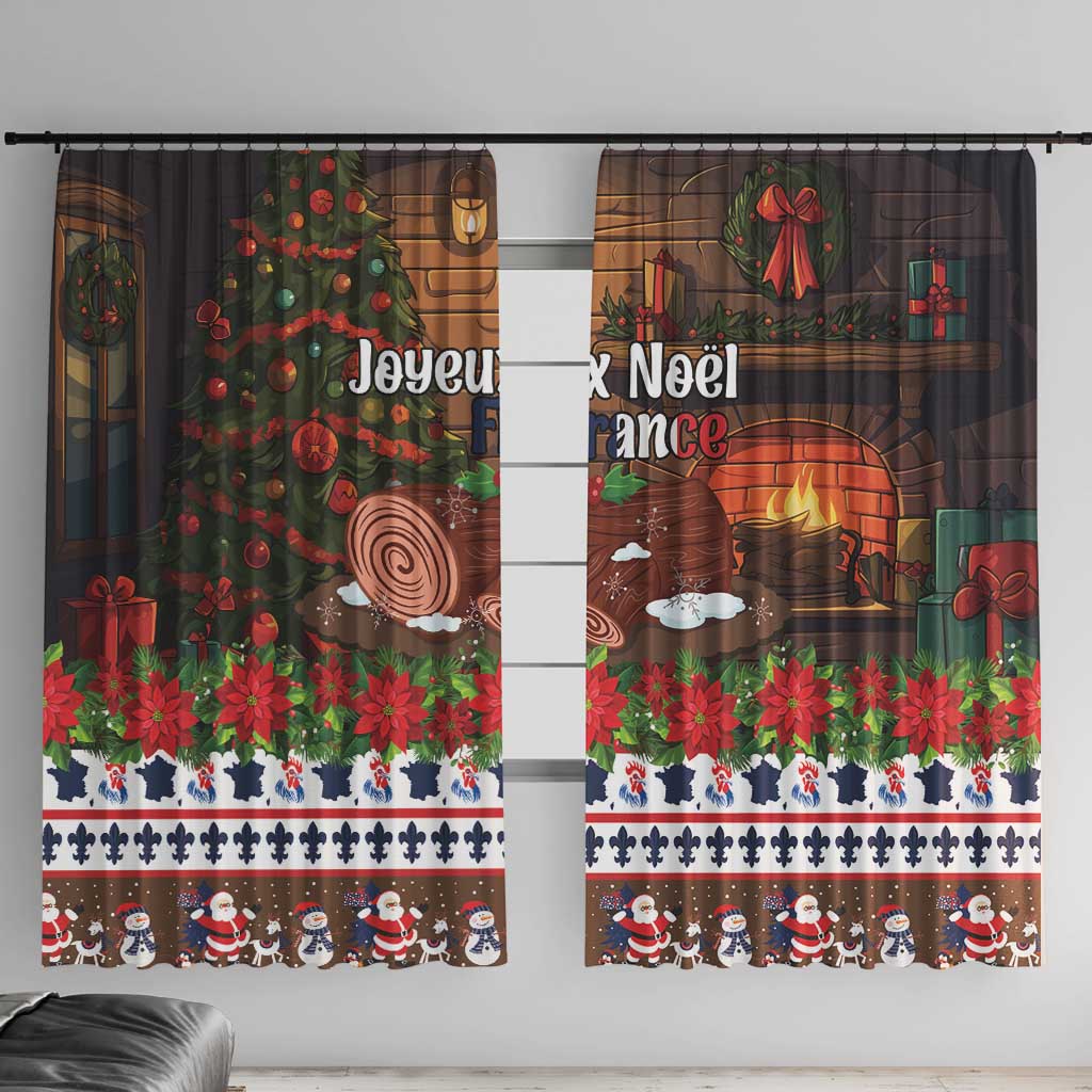 France Christmas Window Curtain Buche De Noel - Wonder Print Shop