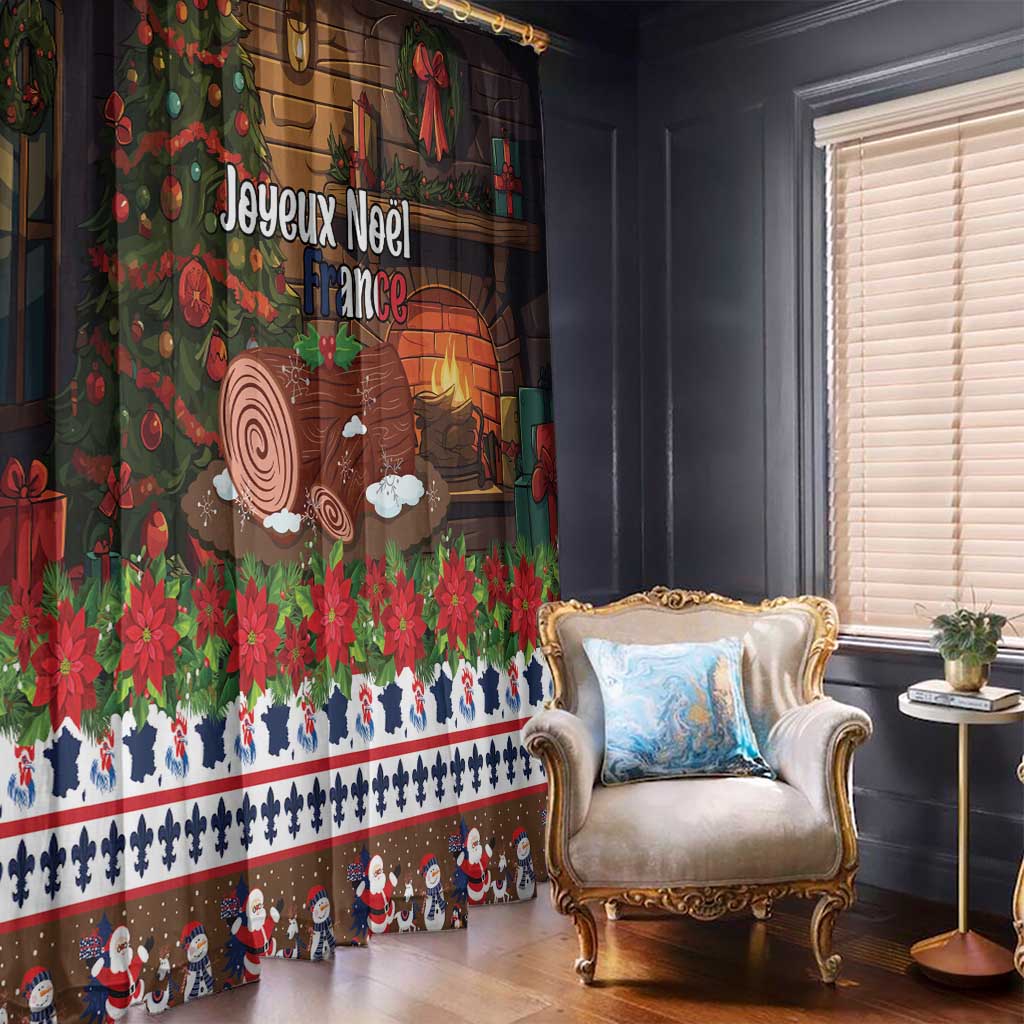 France Christmas Window Curtain Buche De Noel - Wonder Print Shop