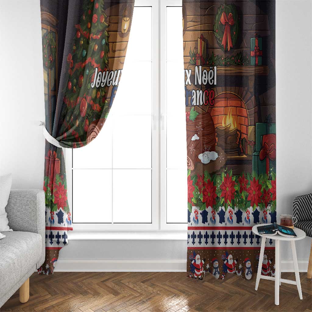 France Christmas Window Curtain Buche De Noel - Wonder Print Shop