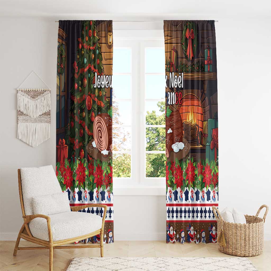 France Christmas Window Curtain Buche De Noel - Wonder Print Shop