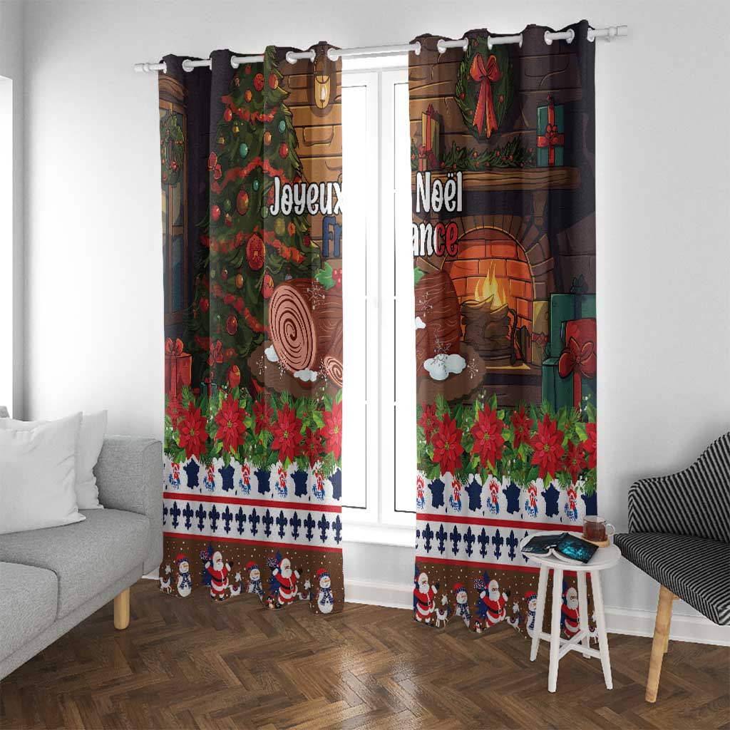 France Christmas Window Curtain Buche De Noel - Wonder Print Shop