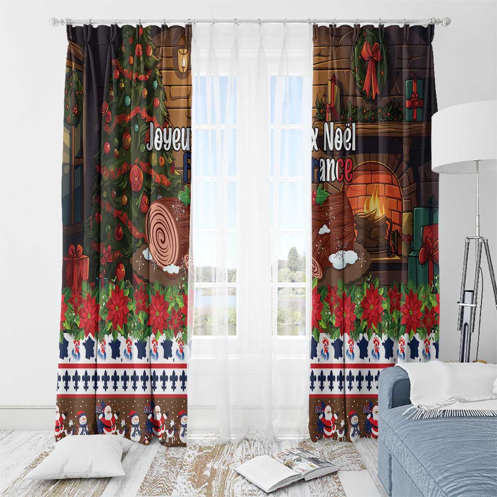 France Christmas Window Curtain Buche De Noel - Wonder Print Shop