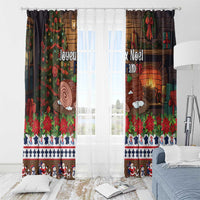 France Christmas Window Curtain Buche De Noel - Wonder Print Shop