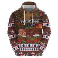 France Christmas Zip Hoodie Buche De Noel - Wonder Print Shop