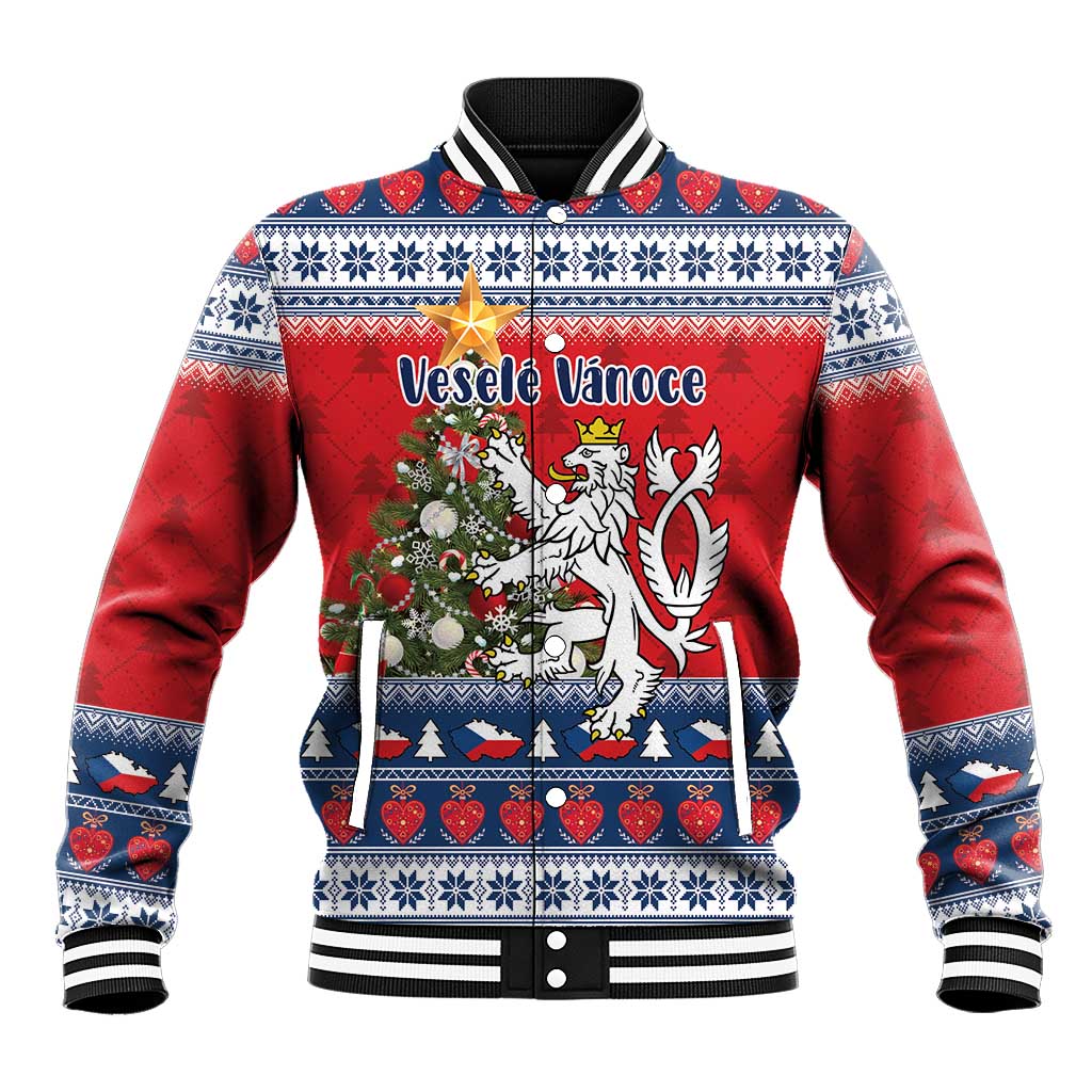 Czech Republic Christmas Personalized Baseball Jacket Vesele Vanoce - Wonder Print Shop