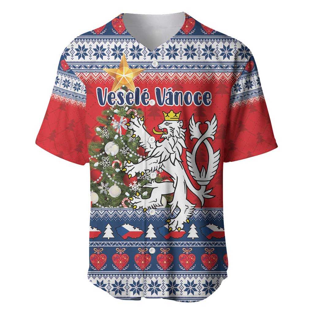 Czech Republic Christmas Personalized Baseball Jersey Vesele Vanoce - Wonder Print Shop