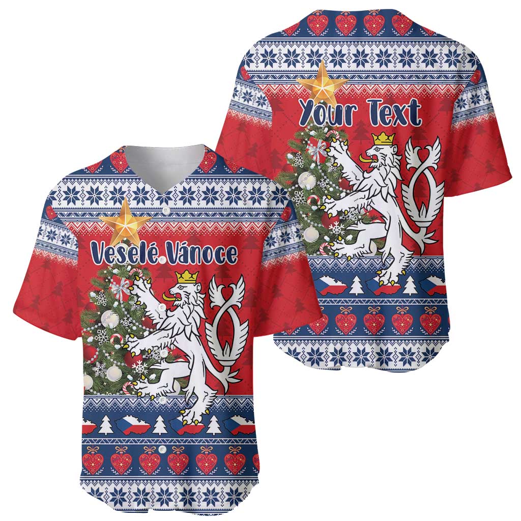 Czech Republic Christmas Personalized Baseball Jersey Vesele Vanoce - Wonder Print Shop