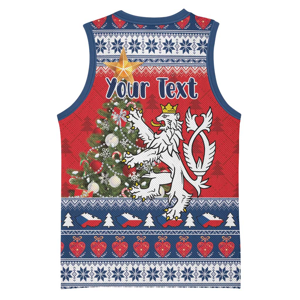 Czech Republic Christmas Personalized Basketball Jersey Vesele Vanoce - Wonder Print Shop