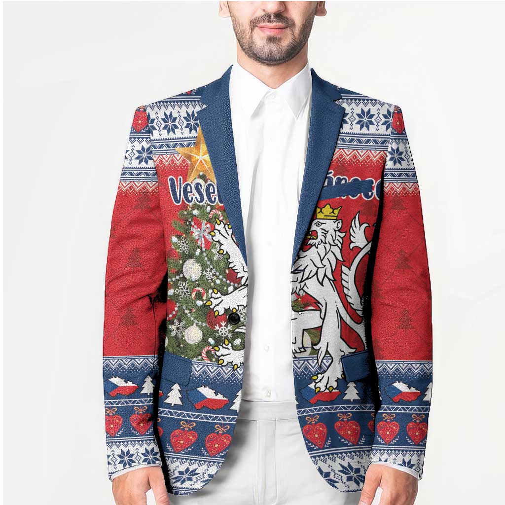 Czech Republic Christmas Personalized Blazer Vesele Vanoce - Wonder Print Shop