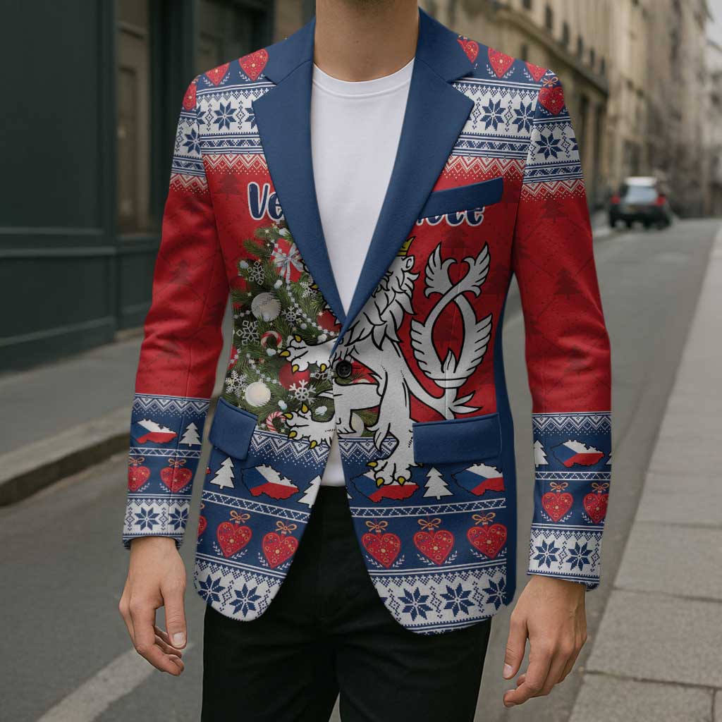 Czech Republic Christmas Personalized Blazer Vesele Vanoce - Wonder Print Shop