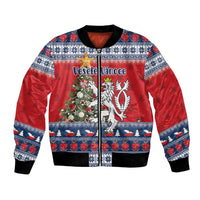 Czech Republic Christmas Personalized Bomber Jacket Vesele Vanoce - Wonder Print Shop