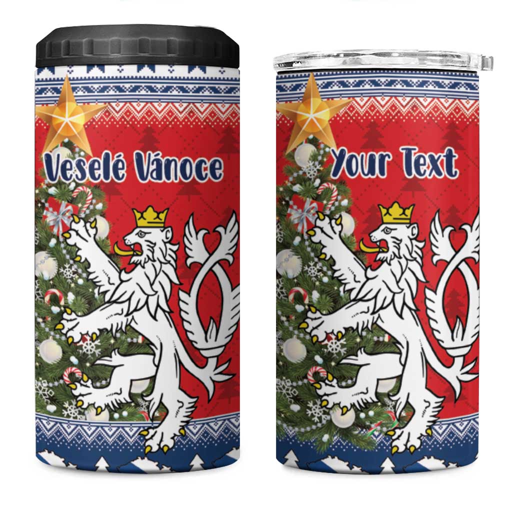 Czech Republic Christmas Personalized 4 in 1 Can Cooler Tumbler Vesele Vanoce - Wonder Print Shop