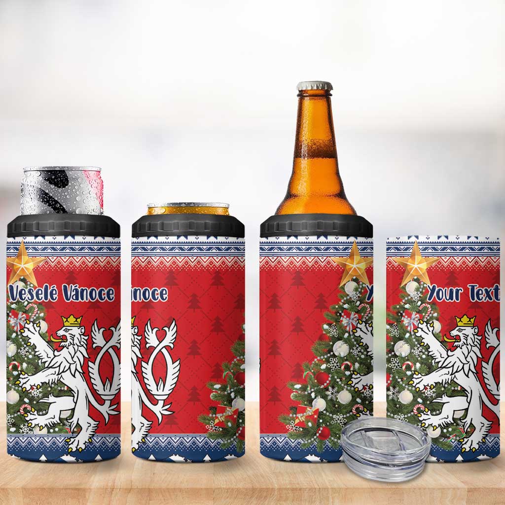 Czech Republic Christmas Personalized 4 in 1 Can Cooler Tumbler Vesele Vanoce - Wonder Print Shop