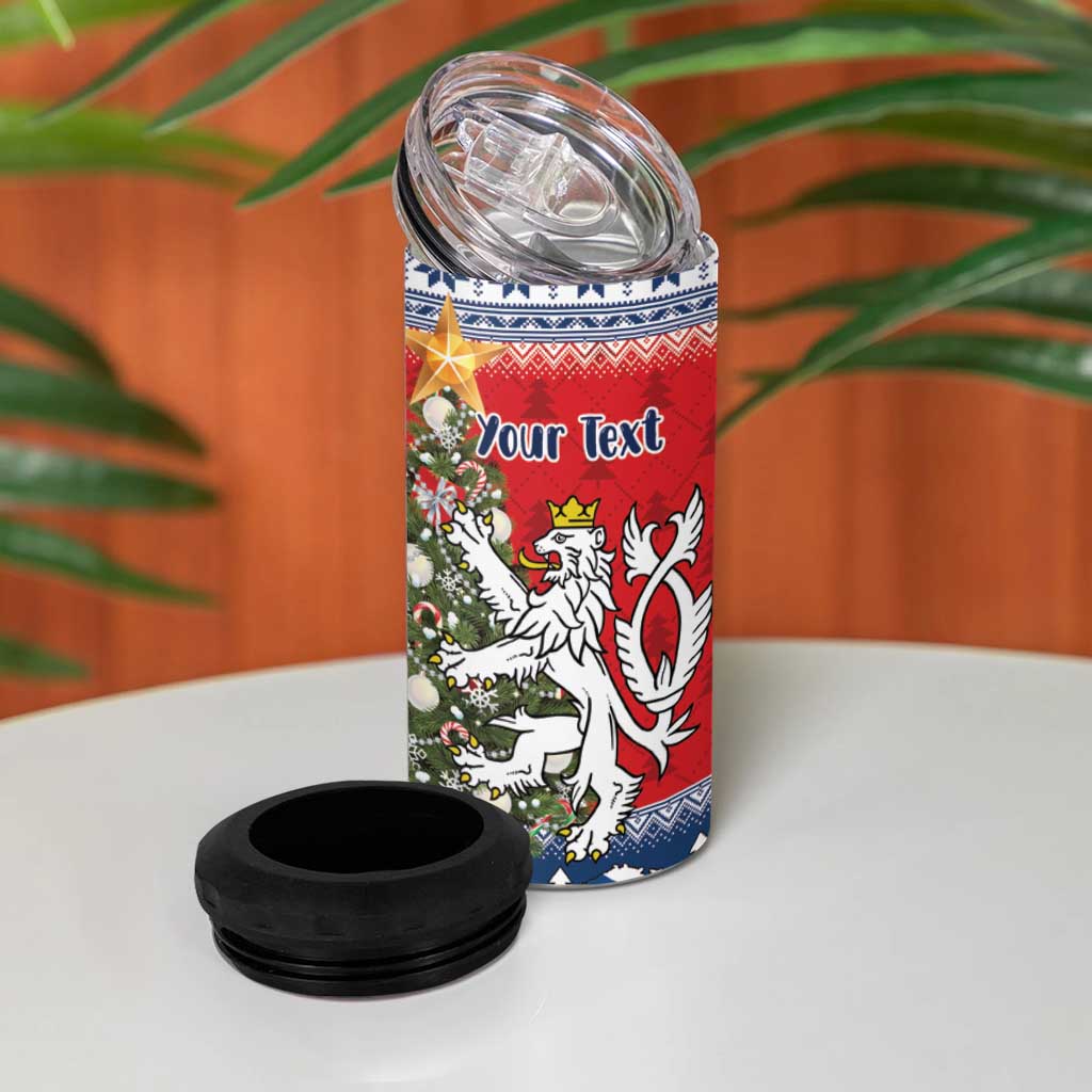 Czech Republic Christmas Personalized 4 in 1 Can Cooler Tumbler Vesele Vanoce - Wonder Print Shop
