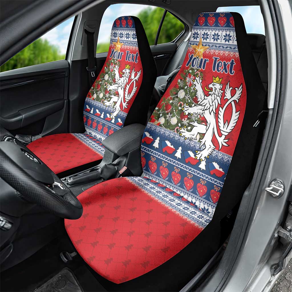 Czech Republic Christmas Personalized Car Seat Cover Vesele Vanoce - Wonder Print Shop