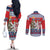 Czech Republic Christmas Personalized Couples Matching Off The Shoulder Long Sleeve Dress and Long Sleeve Button Shirt Vesele Vanoce - Wonder Print Shop