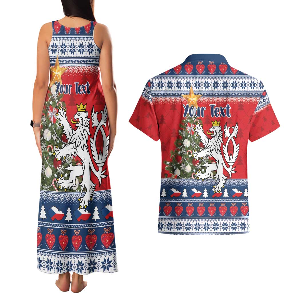 Czech Republic Christmas Personalized Couples Matching Tank Maxi Dress and Hawaiian Shirt Vesele Vanoce - Wonder Print Shop