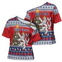 Czech Republic Christmas Personalized Cross Shoulder Shirt Vesele Vanoce - Wonder Print Shop