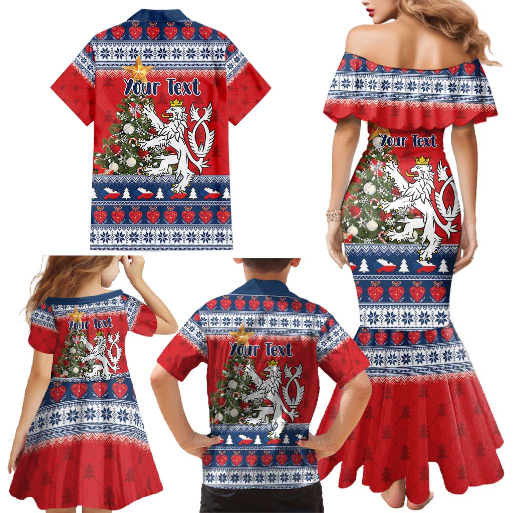 Czech Republic Christmas Personalized Family Matching Mermaid Dress and Hawaiian Shirt Vesele Vanoce - Wonder Print Shop
