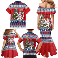 Czech Republic Christmas Personalized Family Matching Mermaid Dress and Hawaiian Shirt Vesele Vanoce - Wonder Print Shop