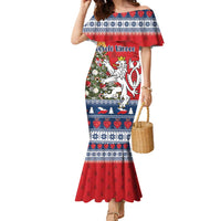 Czech Republic Christmas Personalized Family Matching Mermaid Dress and Hawaiian Shirt Vesele Vanoce - Wonder Print Shop
