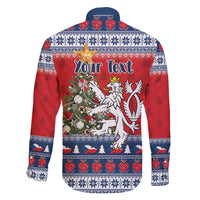 Czech Republic Christmas Personalized Family Matching Off The Shoulder Long Sleeve Dress and Hawaiian Shirt Vesele Vanoce - Wonder Print Shop