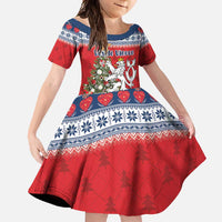 Czech Republic Christmas Personalized Family Matching Off Shoulder Maxi Dress and Hawaiian Shirt Vesele Vanoce - Wonder Print Shop