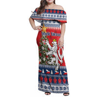 Czech Republic Christmas Personalized Family Matching Off Shoulder Maxi Dress and Hawaiian Shirt Vesele Vanoce - Wonder Print Shop