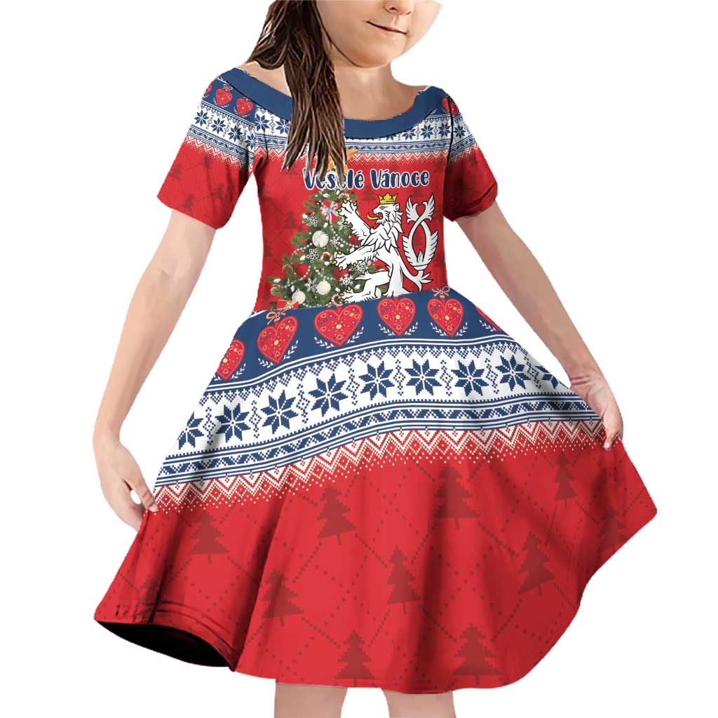 Czech Republic Christmas Personalized Family Matching Off Shoulder Short Dress and Hawaiian Shirt Vesele Vanoce - Wonder Print Shop