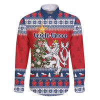 Czech Republic Christmas Personalized Family Matching Off Shoulder Short Dress and Hawaiian Shirt Vesele Vanoce - Wonder Print Shop