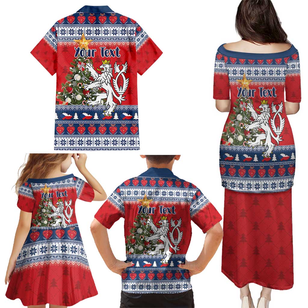 Czech Republic Christmas Personalized Family Matching Puletasi and Hawaiian Shirt Vesele Vanoce - Wonder Print Shop