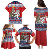 Czech Republic Christmas Personalized Family Matching Puletasi and Hawaiian Shirt Vesele Vanoce - Wonder Print Shop