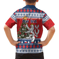 Czech Republic Christmas Personalized Family Matching Short Sleeve Bodycon Dress and Hawaiian Shirt Vesele Vanoce - Wonder Print Shop
